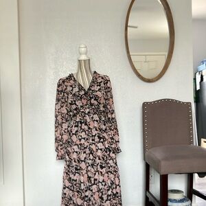 UNNAMED - Floral Pink and Black Dress